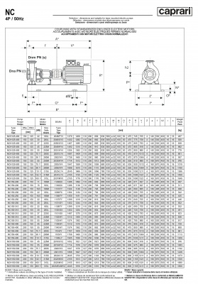 Одноступенчатые горизонтальные центробежные насосы Caprari NC 150-400 1450