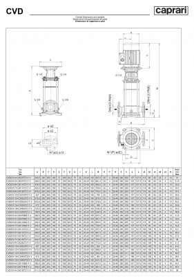 Вертикальные многоступенчатые насосы Caprari CVD 051 из нержавеющей стали