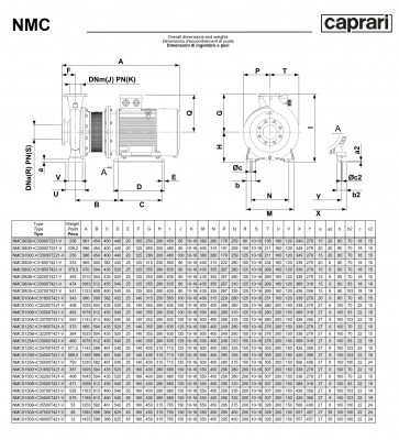 Поверхностные одноступенчатые консольно-моноблочные насосы Caprari NMC 80 4P