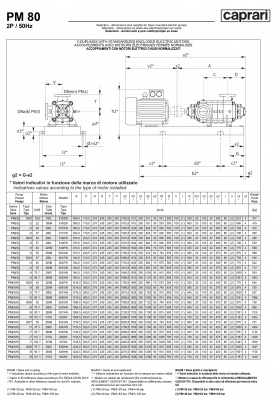 Горизонтальные многоступенчатые насосы высокого давления Caprari PM 80 1450