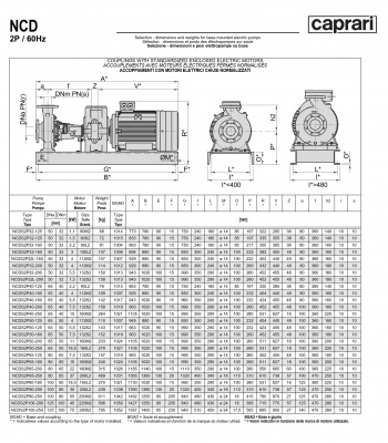 Одноступенчатые горизонтальные центробежные насосы Caprari NCDS 2P80-160 3450