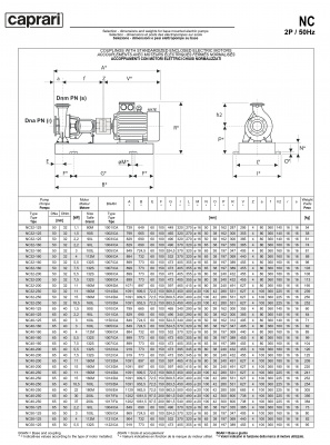 Одноступенчатые горизонтальные центробежные насосы Caprari NC 40-125 2900