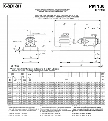 Горизонтальные многоступенчатые насосы высокого давления Caprari PM 100 1750