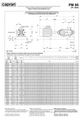 Горизонтальные многоступенчатые насосы высокого давления Caprari PM 80 3500