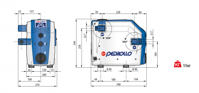 Бустерная насосная автоматическая установка повышения давления с инвертором Pedrollo DG PED 3