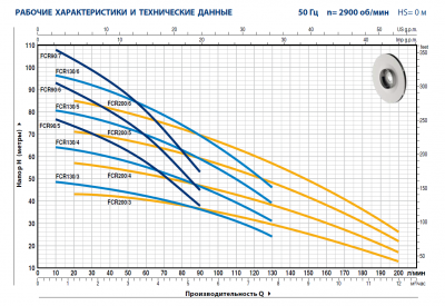 Центробежный многоступенчатый насос Pedrollo FCRm 90/6 с рабочим колесом из нержавеющей стали