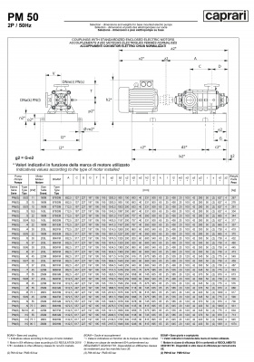 Горизонтальные многоступенчатые насосы высокого давления Caprari PM 50 1750