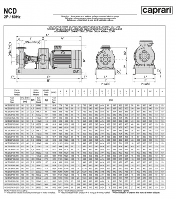 Одноступенчатые горизонтальные центробежные насосы Caprari NCDS 2P32-125 3450