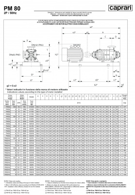 Горизонтальные многоступенчатые насосы высокого давления Caprari PM 80 2000