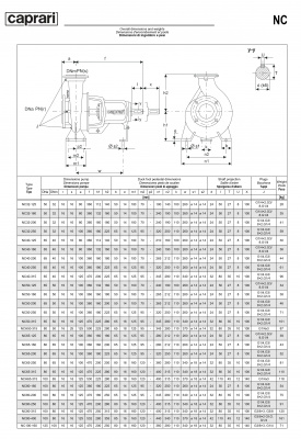 Одноступенчатые горизонтальные центробежные насосы Caprari NC 40-160 2900