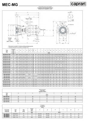 Фланцевый насос Caprari MEC-MG, MEC-AG, BHG 2650 для дизельного двигателя