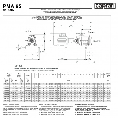 Горизонтальные многоступенчатые насосы высокого давления Caprari PMA 65 2900