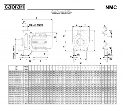 Поверхностные одноступенчатые консольно-моноблочные насосы Caprari NMC 100 4P