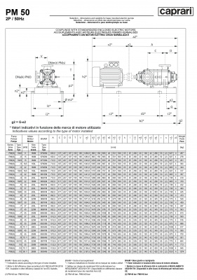 Горизонтальные многоступенчатые насосы высокого давления Caprari PM 50 2000