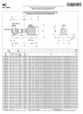 Одноступенчатые горизонтальные центробежные насосы Caprari NC 80-160 1450