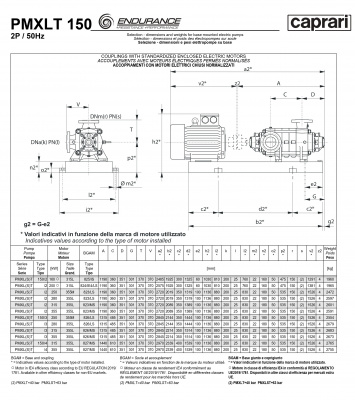 Горизонтальные секционные насосы высокого давления Caprari PMXLT 150 2900 из нержавеющей стали