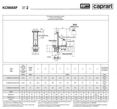 Погружные канализационные элктронасосы Caprari KCM065F