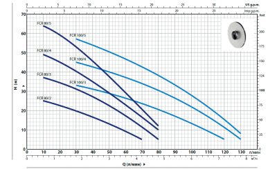 Центробежный многоступенчатый насос Pedrollo FCRm 100/5