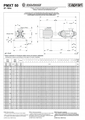 Горизонтальные секционные насосы высокого давления Caprari PMXT 50 2900 из нержавеющей стали