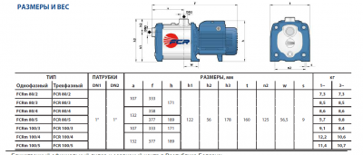 Центробежный многоступенчатый насос Pedrollo FCRm 100/4