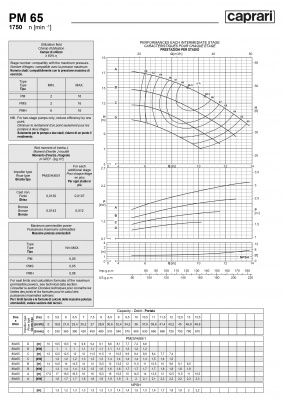Горизонтальные многоступенчатые насосы высокого давления Caprari PM 65 1750