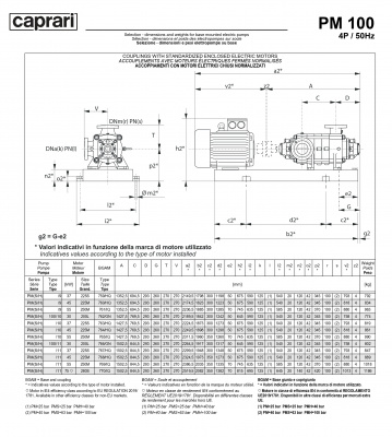 Горизонтальные многоступенчатые насосы высокого давления Caprari PM 100 2000