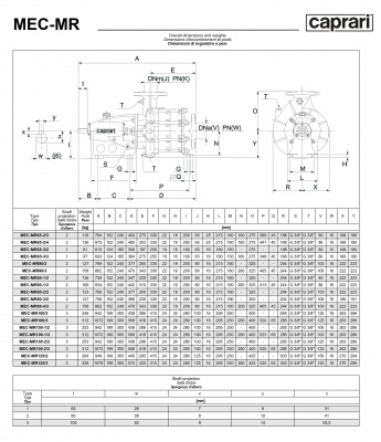 Горизонтальные многоступенчатые насосы Caprari MEC-MR 2650