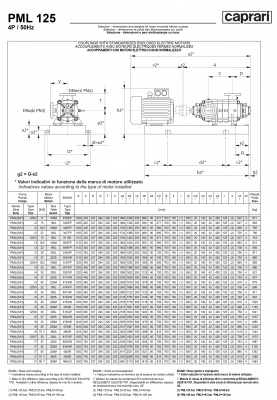 Горизонтальные многоступенчатые насосы высокого давления Caprari PML 125 2000