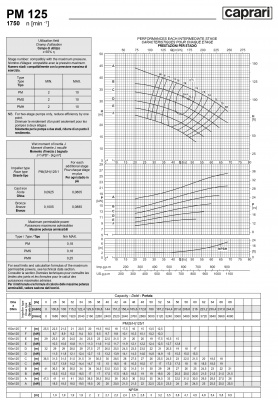 Горизонтальные многоступенчатые насосы высокого давления Caprari PM 125 1750