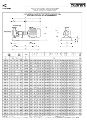 Одноступенчатые горизонтальные центробежные насосы Caprari NC 80-250 1450