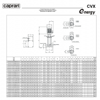 Вертикальные многоступенчатые насосы Caprari CVX 151 из нержавеющей стали