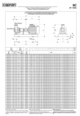 Одноступенчатые горизонтальные центробежные насосы Caprari NC 125-200 1450