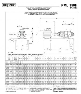 Горизонтальные многоступенчатые насосы высокого давления Caprari PML 150 2000