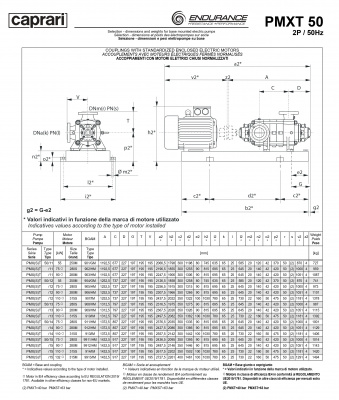 Горизонтальные секционные насосы высокого давления Caprari PMXT 50 2200 из нержавеющей стали