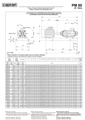 Горизонтальные многоступенчатые насосы высокого давления Caprari PM 80 2900