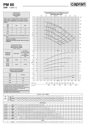 Горизонтальные многоступенчатые насосы высокого давления Caprari PM 80 2200
